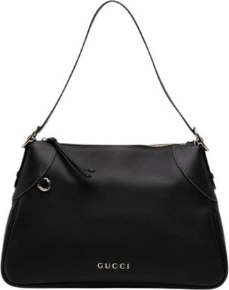 Gucci Pre-owned Shoulder Bag - Dames - Vintage Schoudertas - Zwart - ONE Size - Leer - Vintage