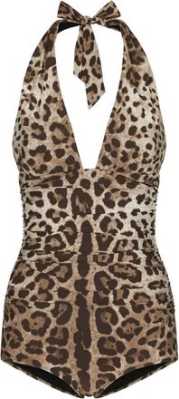 Dolce & Gabbana Leopard Print One-Piece Swimsuit