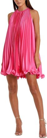 Mac Duggal Pleated Halter Neck Flowy Mini Dress