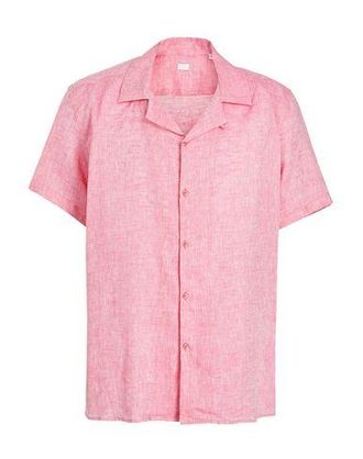8 by YOOX LINEN CAMP-COLLAR S/SLEEVE SHIRT