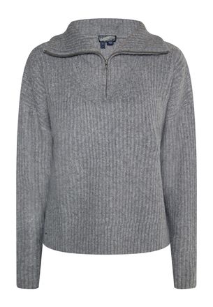 Dreimaster Dreimaster Ribgebreide troyer Dames grijs melange