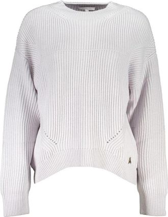Patrizia Pepe Grijze Turtleneck Sweater met Contrastdetails - Dames - Ronde hals truien - Grijs - XS - Truien & Vesten