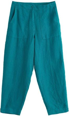 Seasalt Cornwall Saltings Cropped Linen Pants in Deep Dive at Nordstrom, Size 10 Us