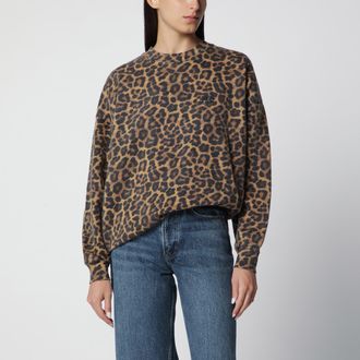 Anine Bing Felpa Miles con stampa leopardata