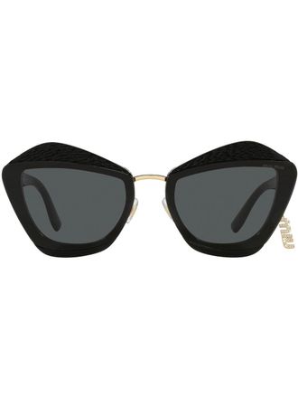 Miu Miu Eyewear Charms zonnebril met geometrisch montuur - Zwart