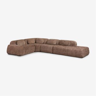 Sklum Sof&aacute; Modular Rinconera De 4 Piezas Con Div&aacute;n Derecho En Chenilla Envasado Al Vac&iacute;o Merida Sklum