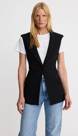 Smythe Sleeveless Not A DB Blazer in Black Pique at Nordstrom, Size 14