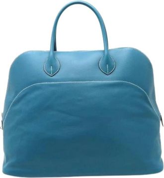 Hermès Vintage, unisex, Blauw, ONE Size, Leer, Pre-owned Weekendtas