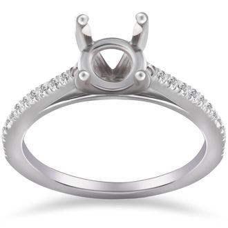 Pompeii3 1/5ct Cathedral Pave Diamond Ring Mount 14K White Gold Size Selectable