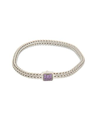 John Hardy Icon Silver Amethyst Woven Bracelet
