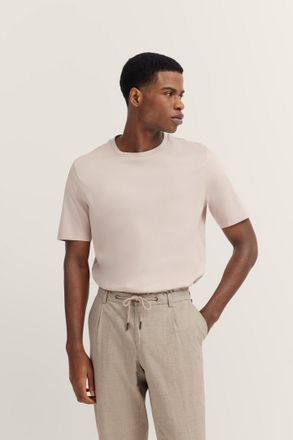 Bugatti T-Shirt BUGATTI, Herren, Gr. XXL, beige (30, beige), 100% Baumwolle, unifarben, normal, Rundhals, gerader Abschluss, Shirts T-Shirt, aus Baumwolle