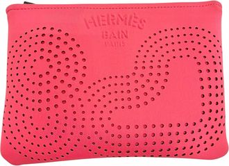 Herm&egrave;s Pink Polyamide Pouch (Pre-Owned)