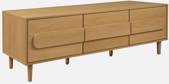 Sweeek Mueble De Tv Vintage Con Efecto Madera Y 3 Puertas, 150cm