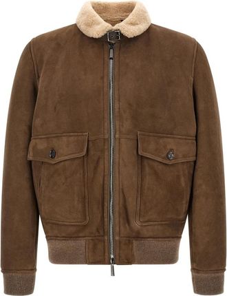 Moorer Fiano Bomberjack - Heren - Bomber jackets - Bruin - 2XL - Leer - Jassen