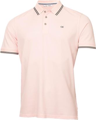 Calvin Klein Mens Campus Tipped Polo Shirt - Baby Pink Tipped - XXXXXL