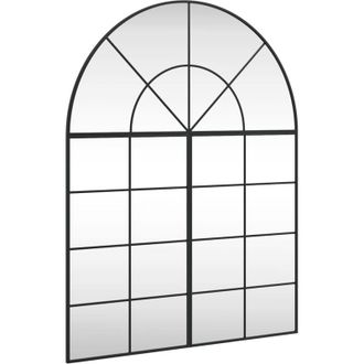 vidaXL Wall Mirror Black 100x130 cm Arch Iron Vidaxl