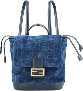 Fendi Flocked Ff Denim Backpack Bags