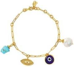 Ottoman Hands Cornicello Evil Eye Charm Bracelet in Brass at Nordstrom
