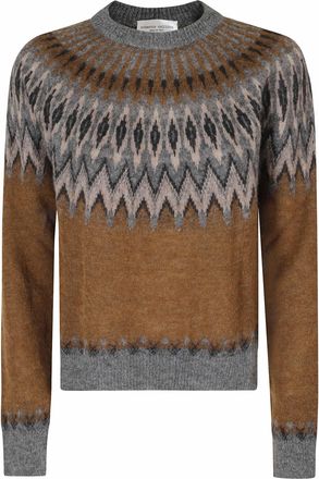 Roberto Collina Camel Fair Isle Alpaca-Blend Sweater