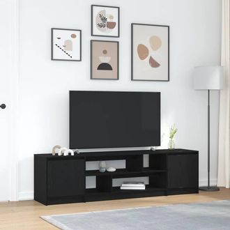 Berkfield Home TV Cabinet Black Oak 188.5x41x50 cm Engineered Wood