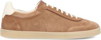 Brunello Cucinelli Bruine Su&egrave;de Sneaker met Leren Label - Heren - Sneakers - Bruin - 41 EU - Su&egrave;de - Schoenen