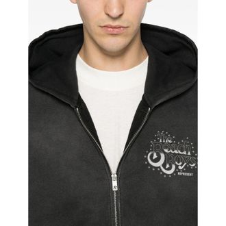 Represent Logo-Embroidered Oversized Sweatshirt - Black