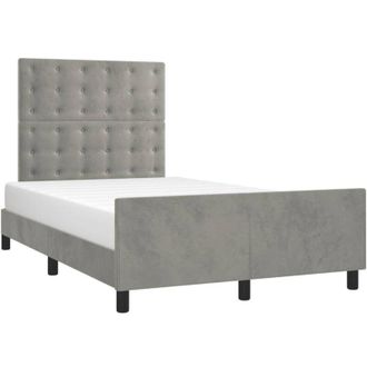 vidaXL Vidaxl - Estructura De Cama Sin Colch&oacute;n Terciopelo Gris Claro 120x200 Cm