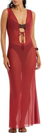 Bond-Eye Harper Cover-Up Maxi Dress in Ruby at Nordstrom, Size X-Small/small