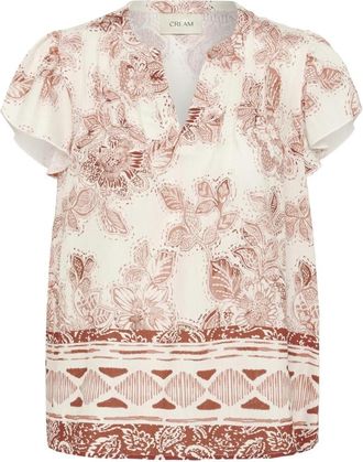 Cream Brandy Flower Blouse - Dames - Blouses - Veelkleurig - XS - Overhemden