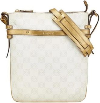 Loewe Pre-owned Cross Body Bags, female, White, Size: ONE SIZE Pre-owned Leather shoulder-bags