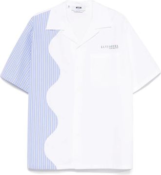 Msgm stripe-detail shirt - men - Cotton - 40 - White