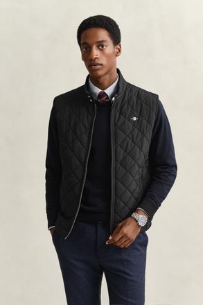 GANT Men Quilted Windcheater Vest (XXXL) BLACK