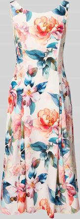 Vera Mont Cocktailkleid im Allover-Look mit gelegten Falten in Orange, Gr&ouml;&szlig;e 36