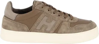 Hogan Taupe H668 Calfskin Low-Top Sneakers
