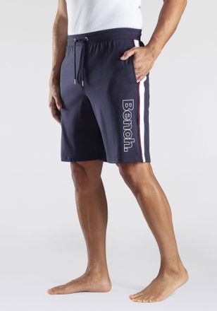Bench Sweatshorts BENCH. LOUNGEWEAR, Herren, Gr. 60/62 (XXL), N-Gr, blau (navy, wei&szlig;), Sweatware, Obermaterial: 60% Baumwolle, 40% Polyester, unifarben mit 
