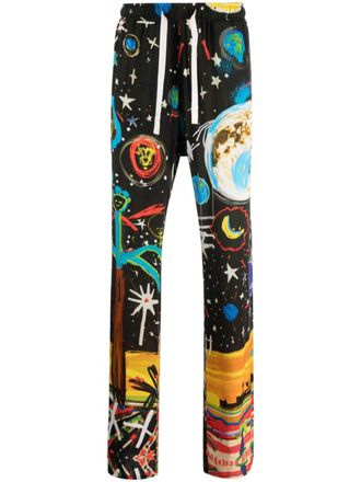 Palm Angels Pantaloni Starry Night con stampa - Nero