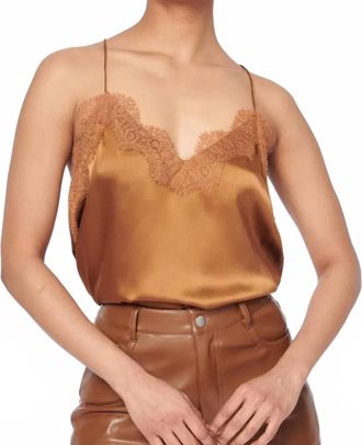 Cami NYC Racer Charmeuse Cami Top In Toffee