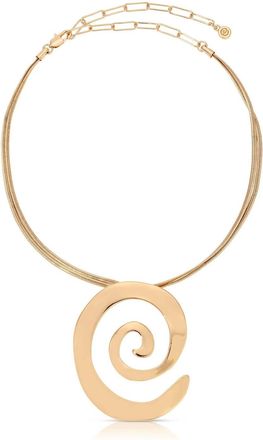 Ettika Womens Aura Swirl Necklace In Gold Plated