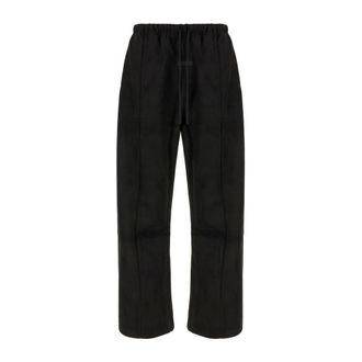 Fear of God Wide Trousers, male, Black, Size: L Suede Fleece Flare Pant