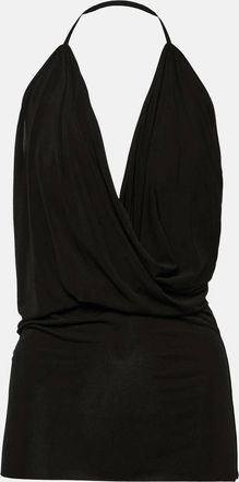Rick Owens Womens Halter Draped Top In Black