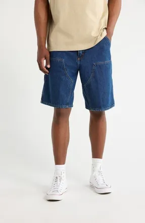 Carhartt Work in Progress Double Knee Denim Shorts in Blue (Stone) at Nordstrom, Size 32 X