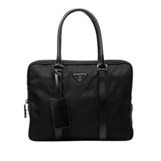 Prada Pre-owned Nylon Leather Briefcase - Heren - Vintage Handtas - Zwart - ONE Size - Nylon - Vintage