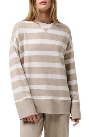 Travis Mathew Cloud Oversize Terry Sweatshirt in Heather Soft Taupe Multi at Nordstrom, Size X-Large