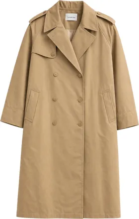 Frankie Shop Beige Loose Fit Cotton Trench Coat