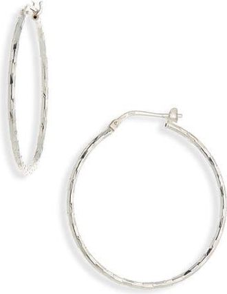 Argento Vivo Sterling Silver Textured Hoop Earrings at Nordstrom Rack