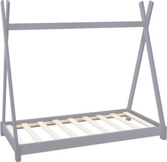 ML Design Ml-design - Lettino per Bambini e Bambine Design Tepee con Rete Telaio a Doghe 80 x 160 cm Letto Basso a Forma di Tenda Indiana Giroletto in Legno di