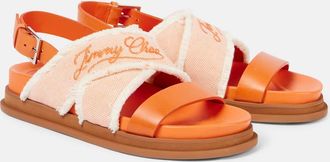 Jimmy Choo London Sandali Joa in canvas e pelle