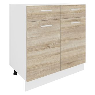 ebuy24 Gabinete De Cocina Vcm Dimensiones Aprox. Al. 82 X An. 80 X. T. 46 Cm Gabinete Inferior Con Caj&oacute;n Muebles De Cocina - Esilo (blanco / Roble Sonoma)