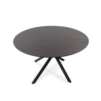 Calicosy Round Dining Table With Metal Legs, 120 Cm Diameter - MAYA in Black