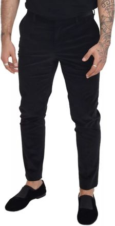Dolce & Gabbana Black Stretch Cotton Slim Trousers Chino Mens Pants (Pre-Owned)